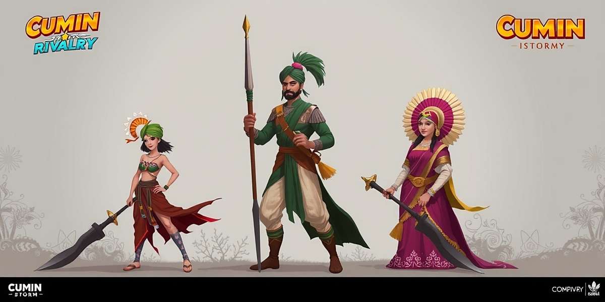 Upcoming Cumin Storm Rivalry Characters Concept art for upcoming Cumin Storm Rivalry characters based on Indian historical figures and regional heroes